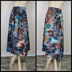 Vintage true wrap skirt reversible midi length